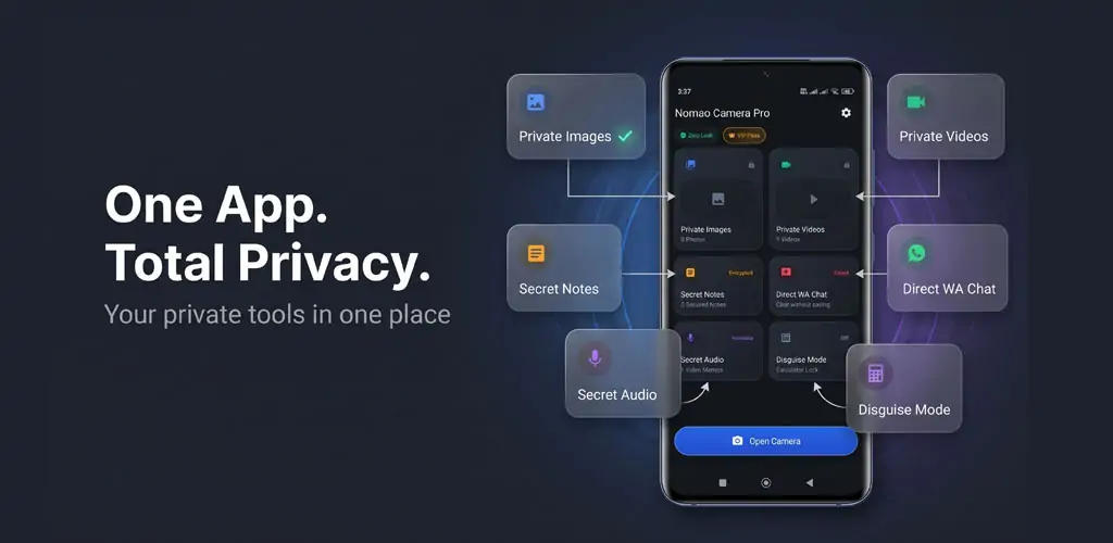 Nomao Camera Pro Vault mobile application review and privacy security test